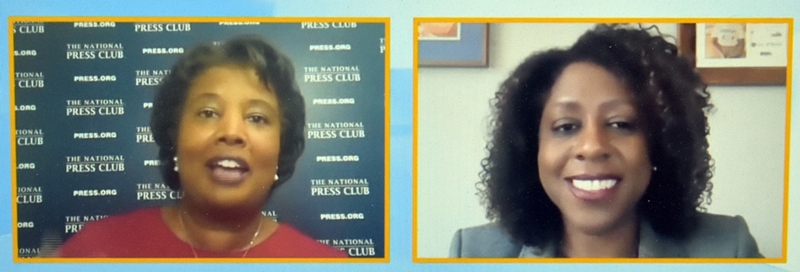 NPC President Lisa Matthews interviews Mercy Corps CEO Tjada D'Oyen McKenna