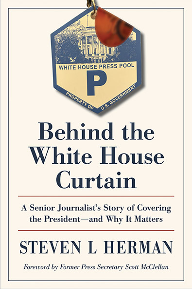 Cover of Steve Herman's book 'Behind the White House Curtain'